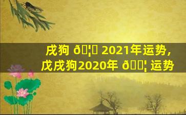 戌狗 🦟 2021年运势,戊戌狗2020年 🐦 运势